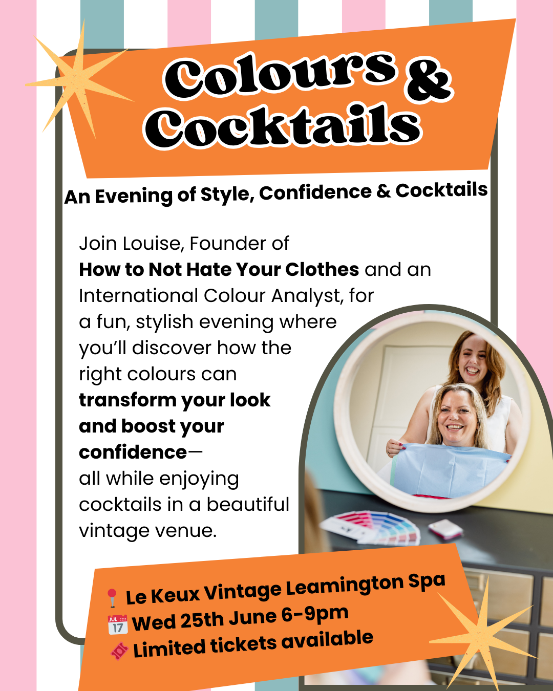 Colours & Cocktails @ Le Keux Vintage Venue, Leamington Spa